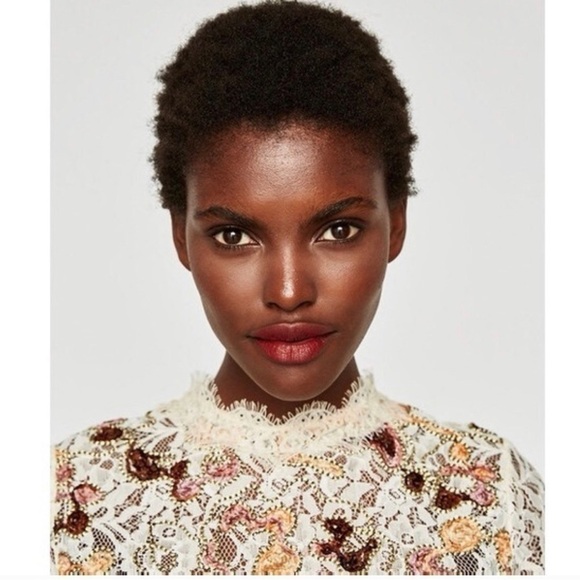 Zara Ecru Multicolored Lace Top Small embroidered - Picture 4 of 13